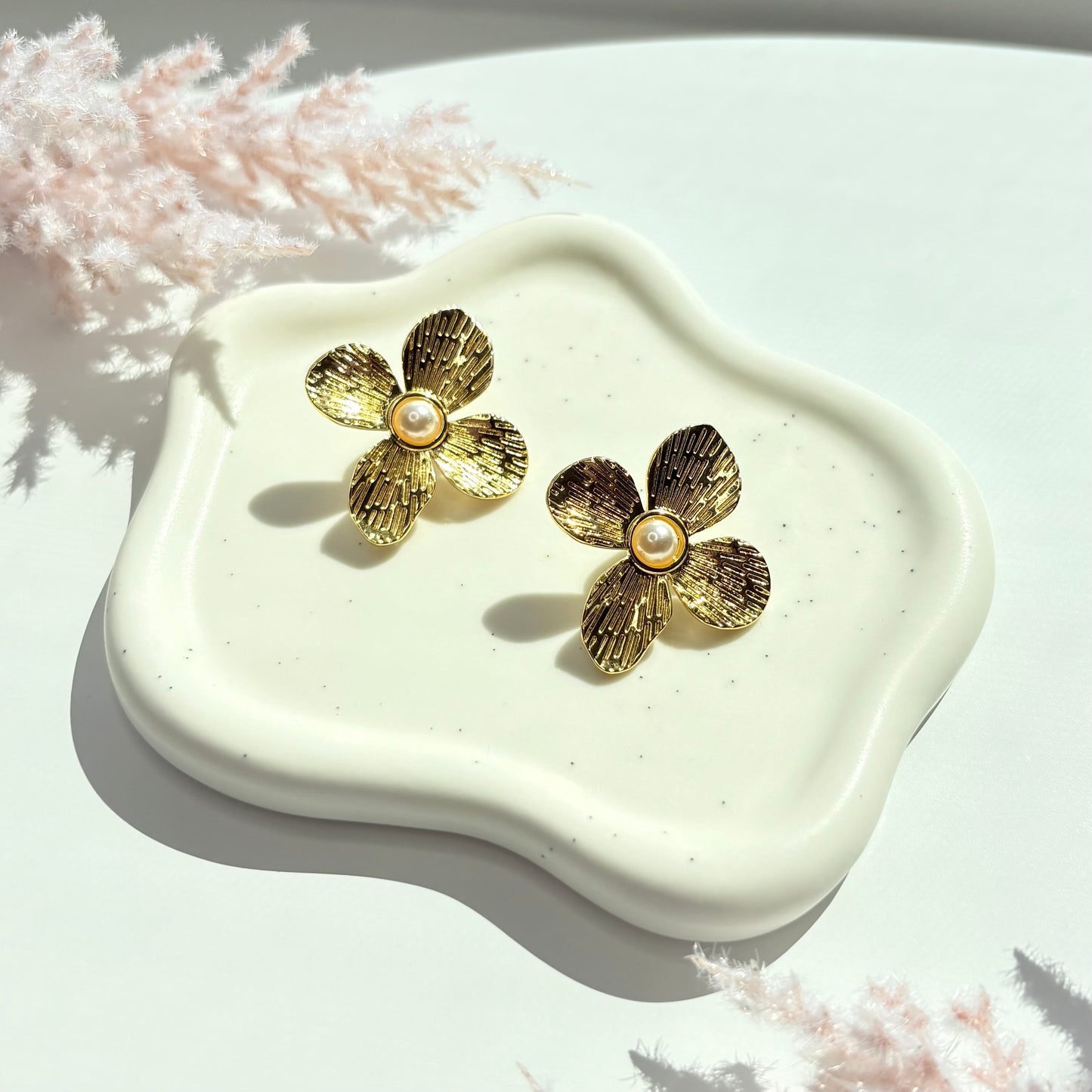 Gold Flower Earrings