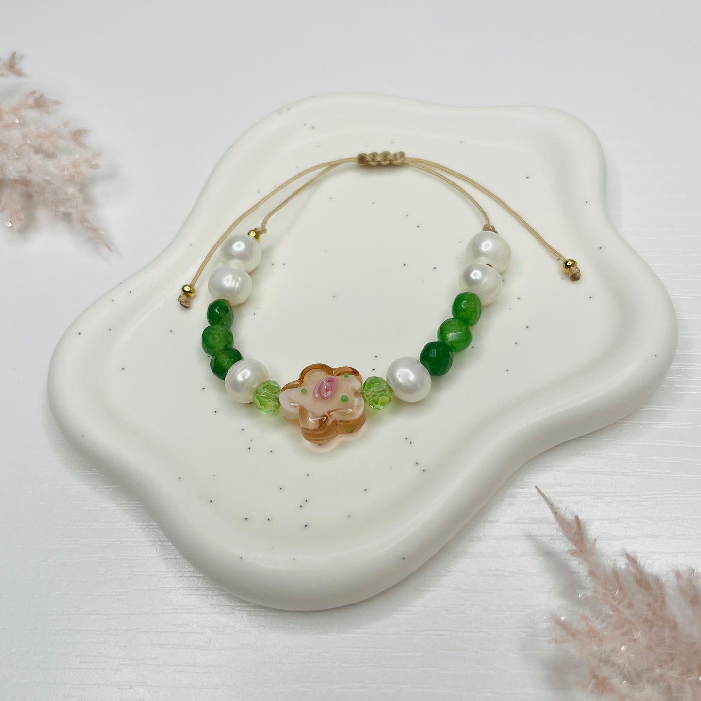 Pink Flower Jewelry Set