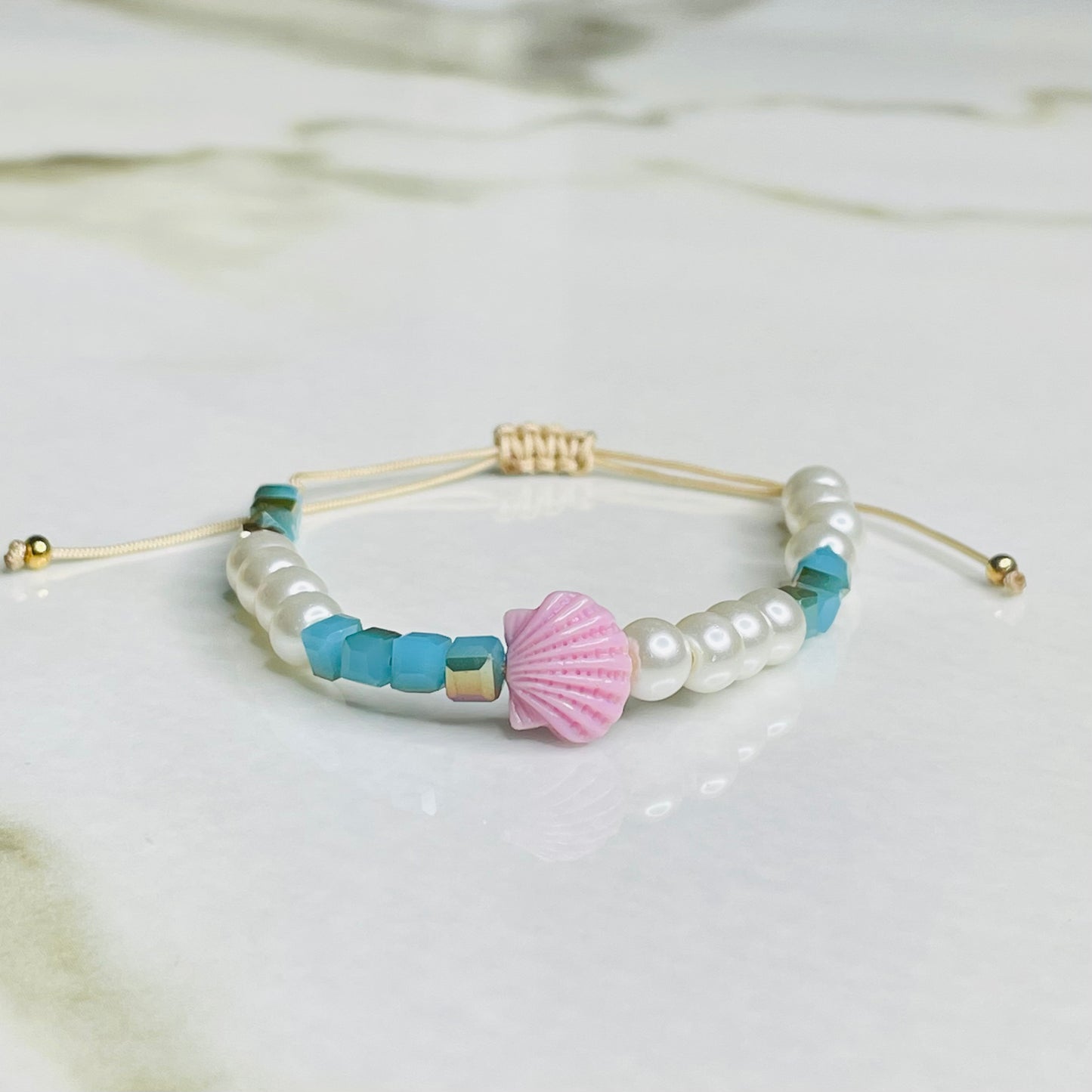 Purple seashell bracelet