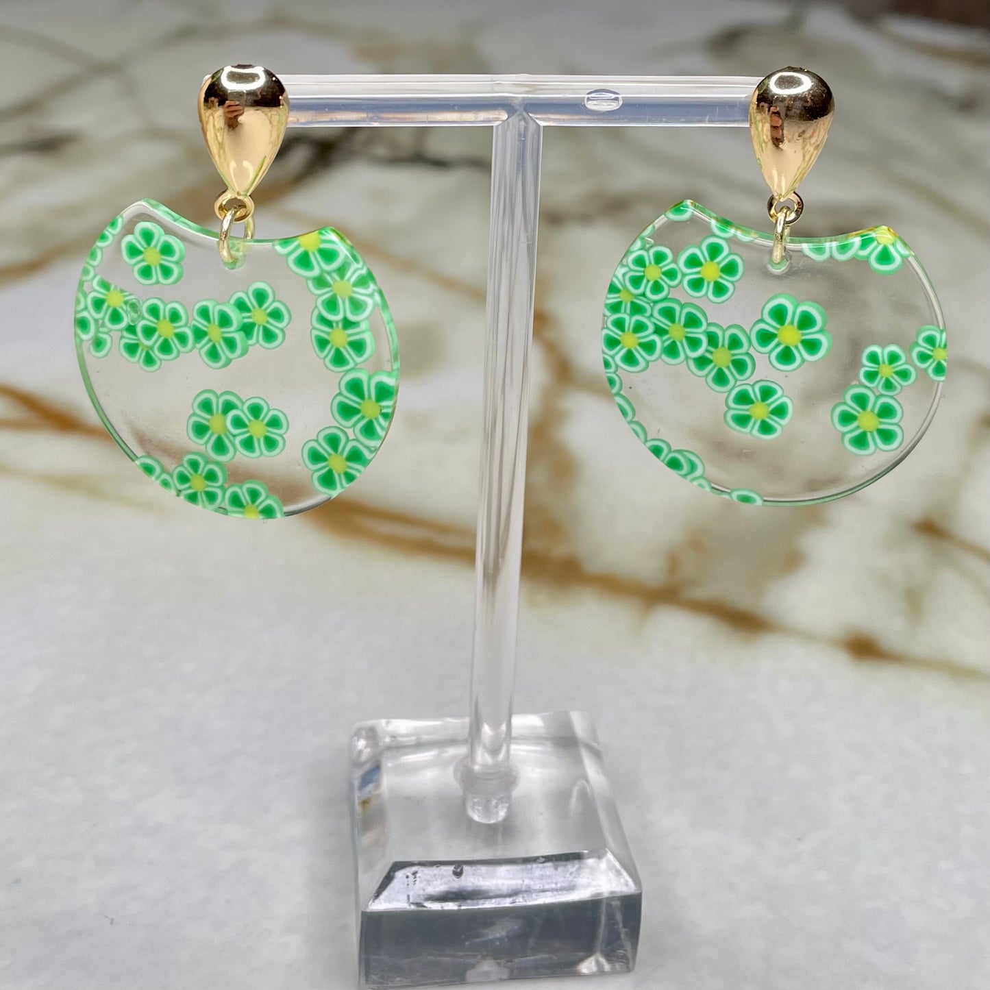 Neon Floral Earrings