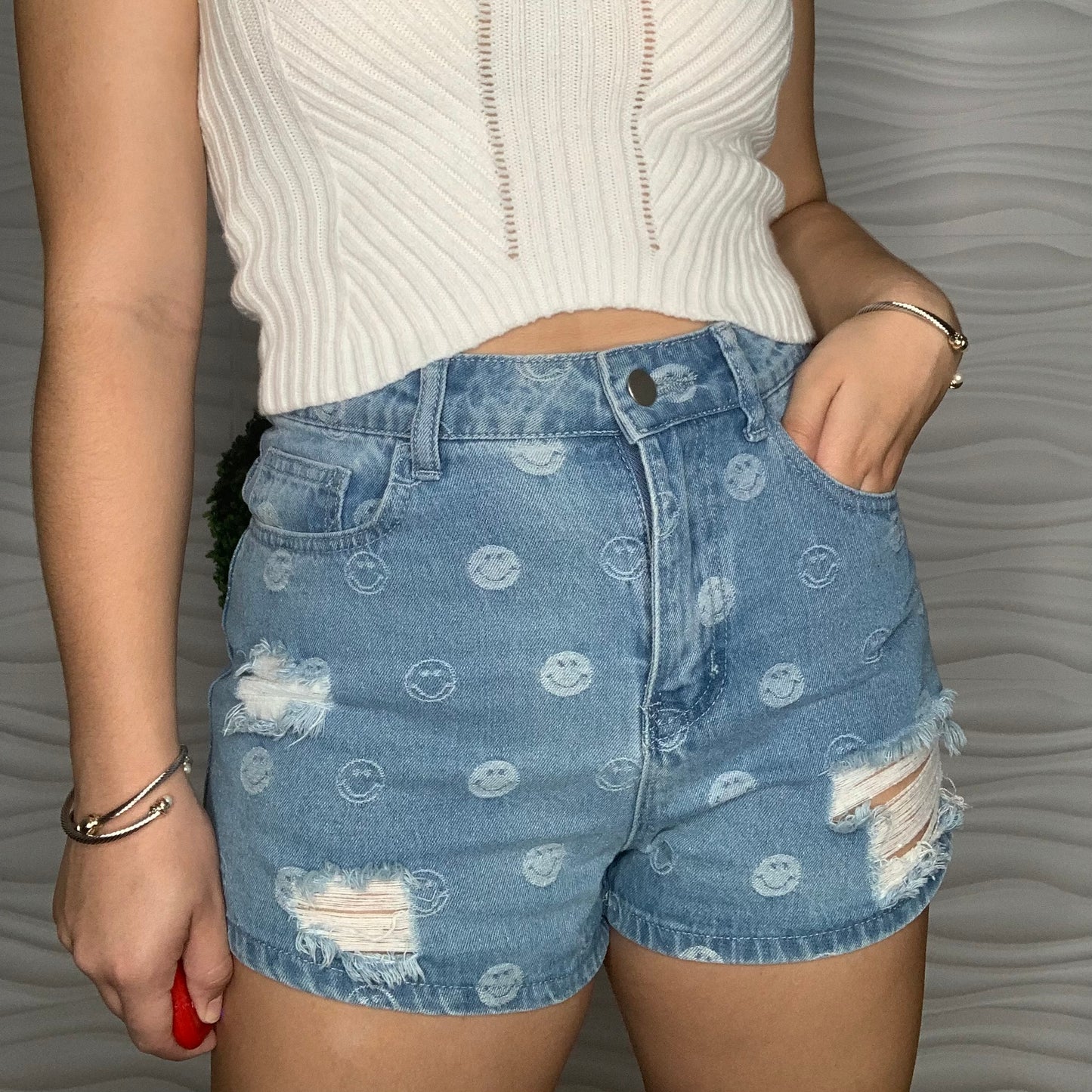 Happy Faces Denim Short