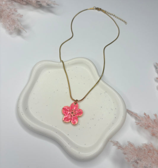 Pinky Flower Necklace