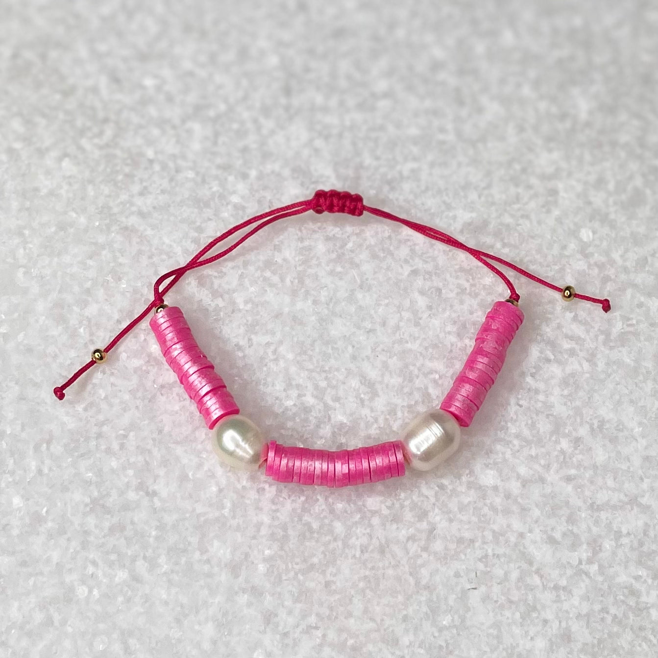 Pink and Pearled Bracelet