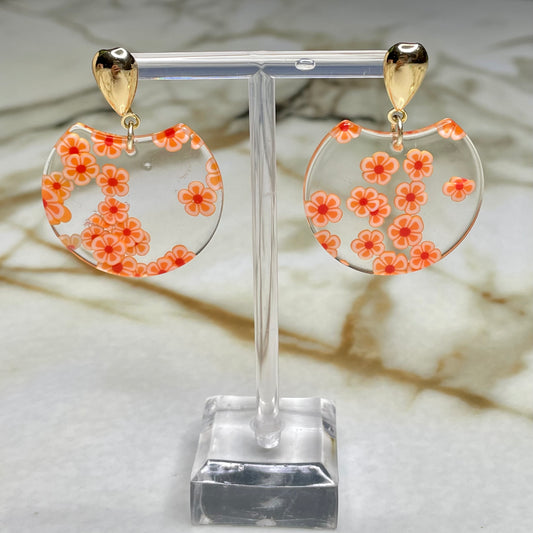 Neon Floral Earrings