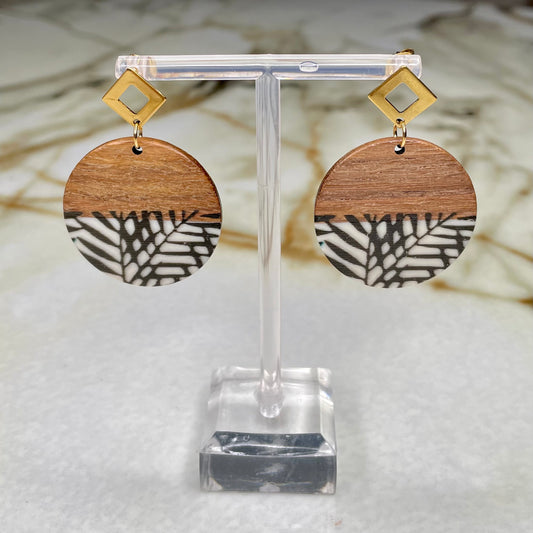 Wood and Palms Earrings