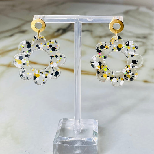 Clear Flower Earrings